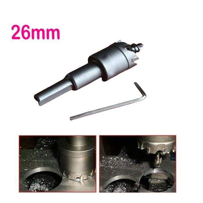 Scie cloche tct 26mm pour trous de plaques