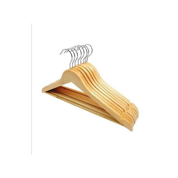 Cintres en bois - GENERIC - Pack de 10 - Finition antidérapante - Couleur marron - Bois massif