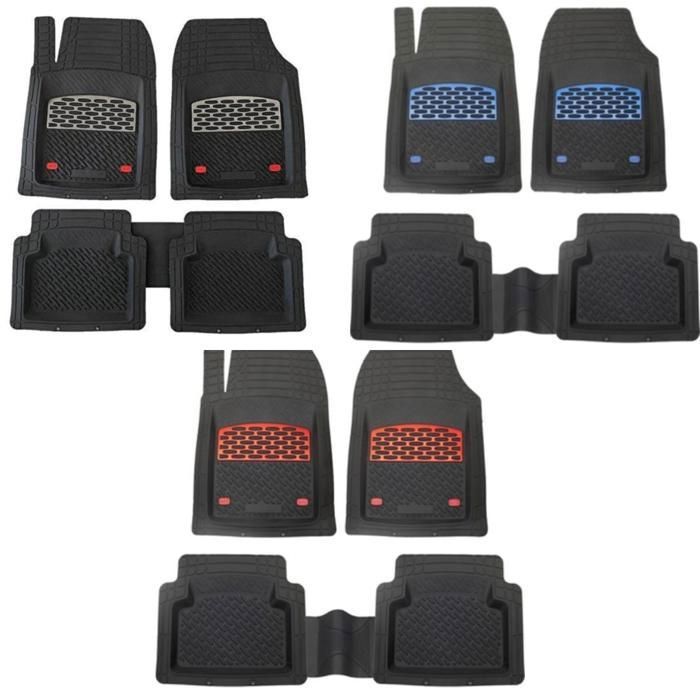 Kit de 4 tapis de sol en caoutchouc imperméables pour voiture (Couleur aléatoire)