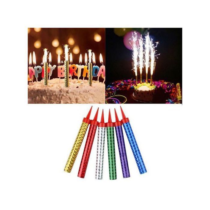 Bougies d anniversaire multicolores 6 pcs décor de gâteau
