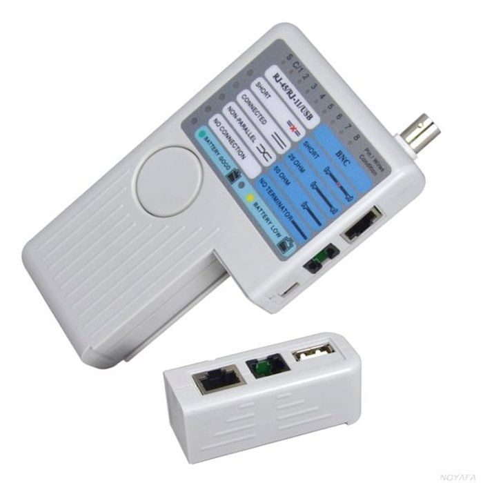 Testeur De Câble Réseau RJ45, RJ11, Câble Coaxial,USB - 4 en 1
