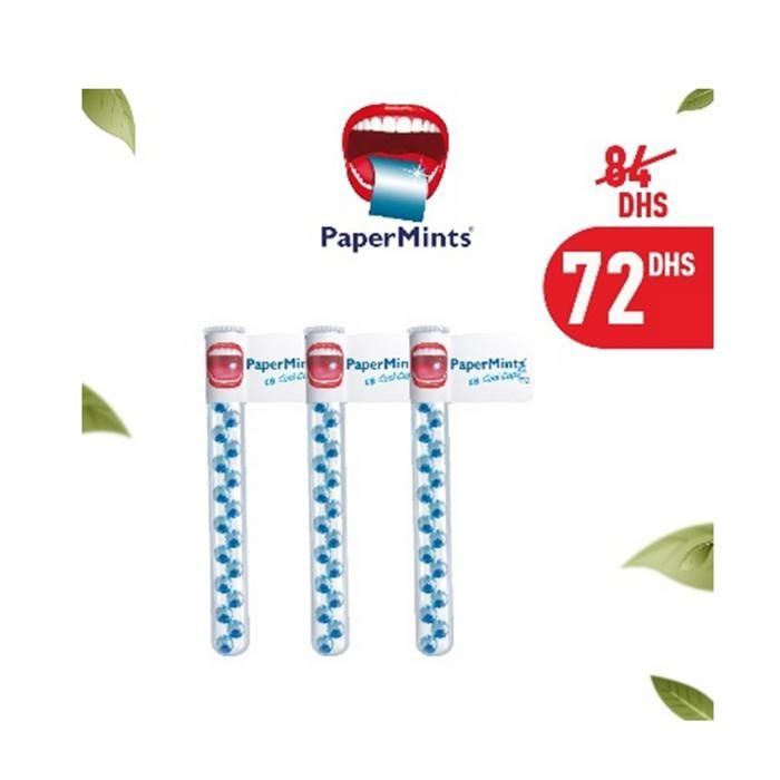 PAPERMINTS PACK6: 3 COOL CAPS MENTHE BOITE 18U