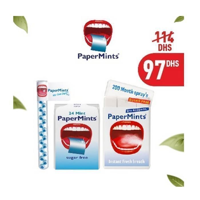 PAPERMINTS – Pack Cool Caps Menthe 18 unités – Feuilles de menthe 24 unités – Spray 12 ml