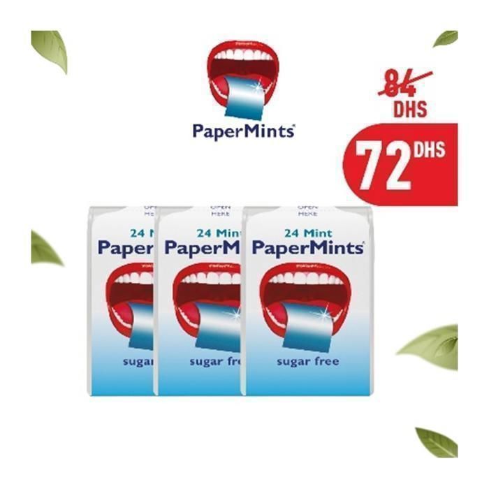 PAPERMINTS PACK:3 FEUILLES DE MENTHE 24U
