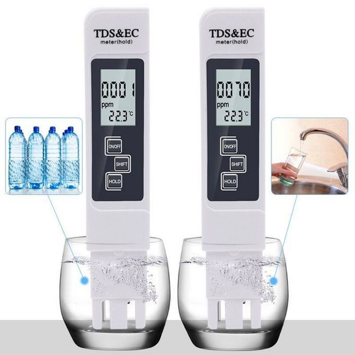 TDS Testeur d'Eau Numérique Blanc TDS, Haute Précision, Multifonctionnel, Test de la qualité de l'eau (1PIECE)