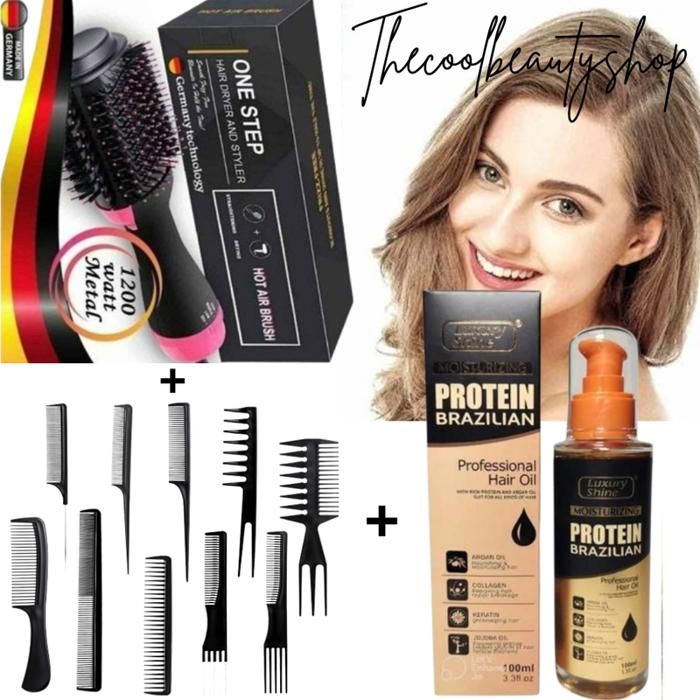 One Step germany soufflante  + serum protein brazilian + 10 Peignes De Coiffure Professionnels