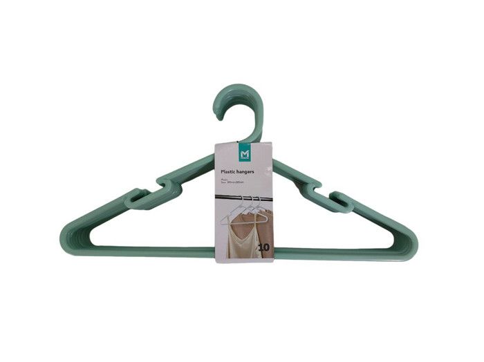 Cintres en Plastique PP Verts - Lot de 10