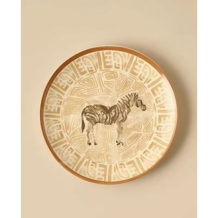 l'assiette à dessert zèbre Africain marron de 20 cm