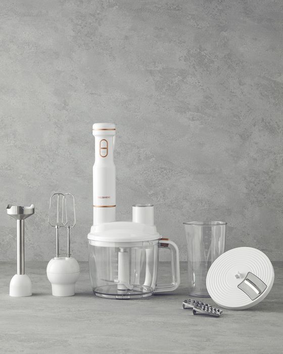 Ensemble de Mixeurs RMB 3001 - 4 Lames, Blanc - Cuivre, 1500W
