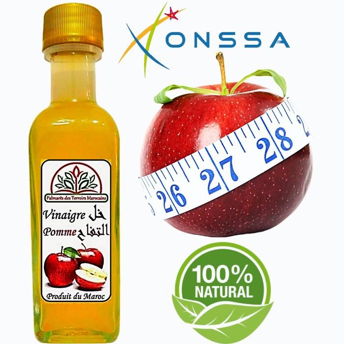Vinaigre de pomme (digestion, Minceur, drainage, perte de poids) 100% Naturel 100ml