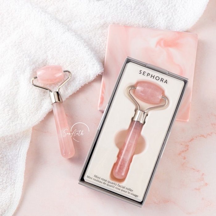 Rouleau visage - Sephora - Mini Rose Quartz - Quartz rose - Propriétés apaisantes - Éclat du teint