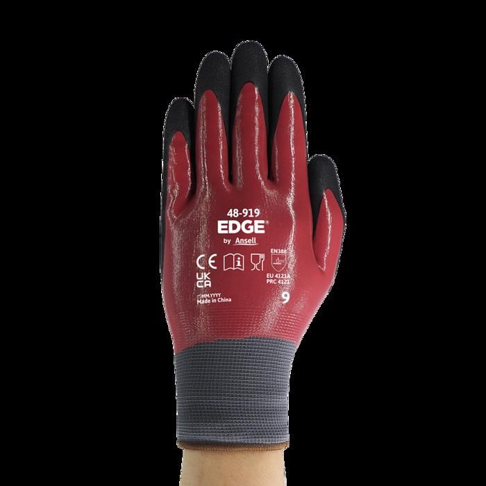 Gant de travail - ANSELL - EDGE 48-919 - Nitrile double couche - Prise ferme - Taille 8-10