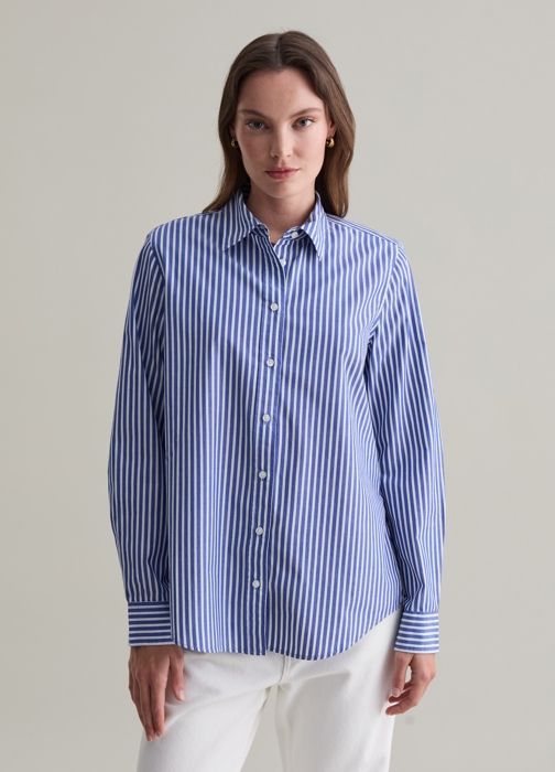 Chemise en popeline de coton - White/Blue