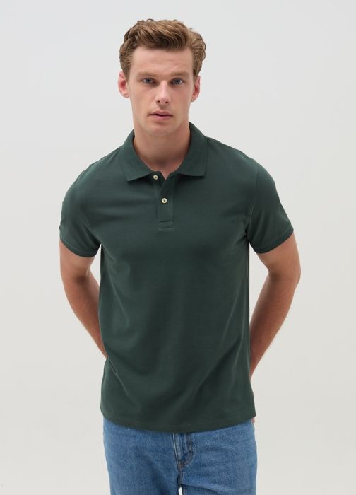 Polo en piqué de coton - Dark Green