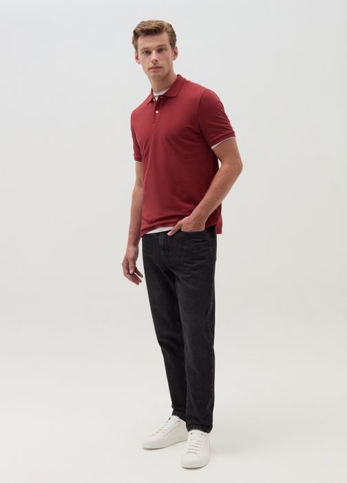 Polo en piqué de coton - Dark Red