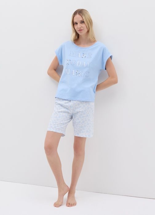 Pantalon de pyjama imprimé petites fleurs - Chambray Blue
