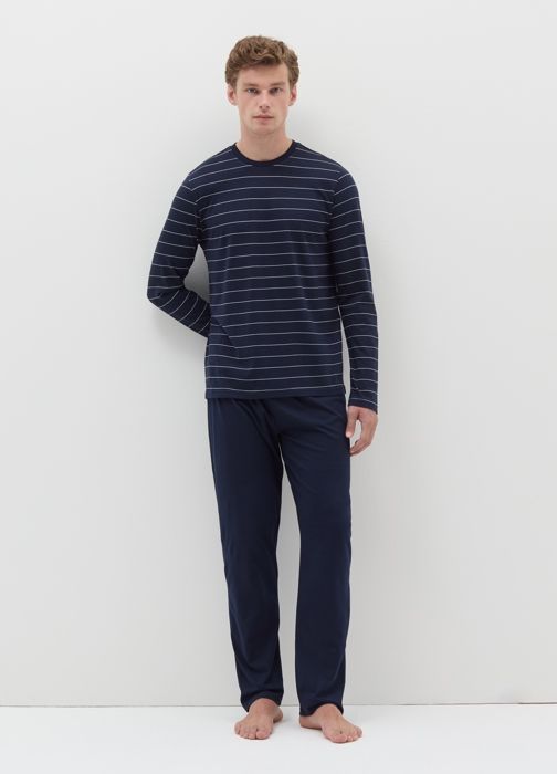 Pyjama long avec haut rayé - Dark Blue