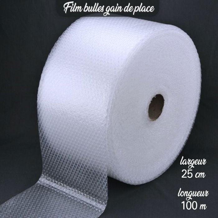 Rouleau Papier Bulle (100m x 25cm) film d'emballage,déménagement,protéger vos produits légers