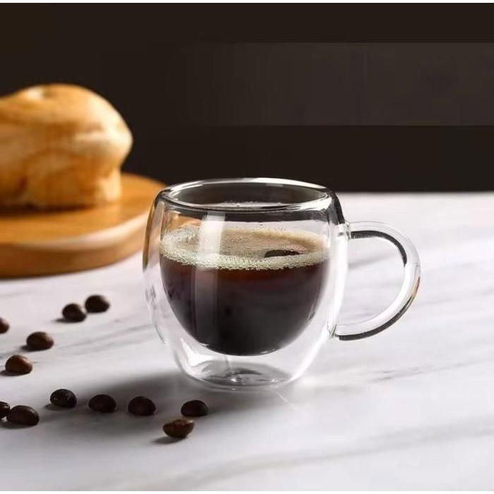 Tasses - AYA HOME - 2 TASSES NESPRESSO - 50ML - Double Paroi - Verre Résistant à la Chaleur
