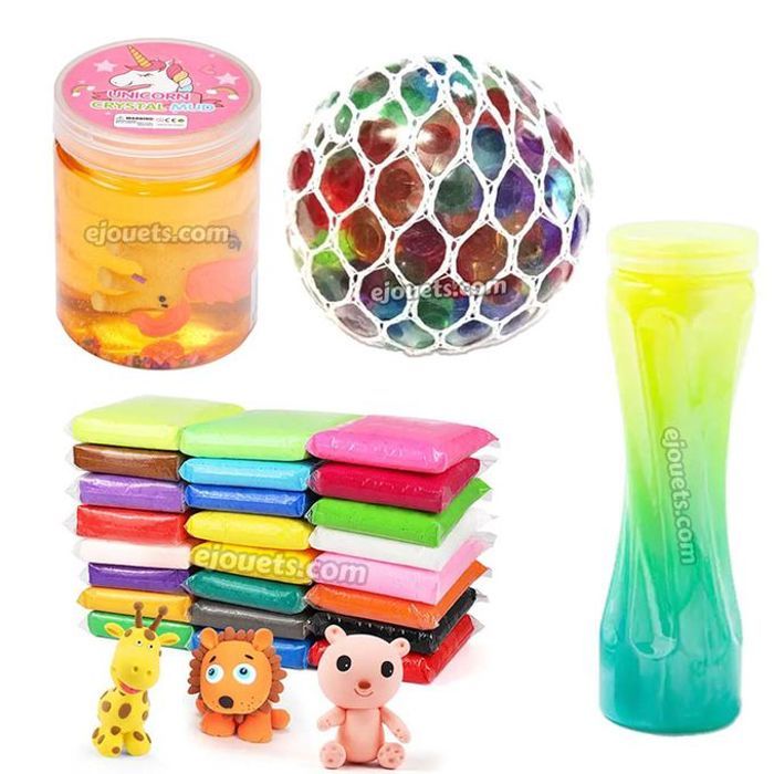 Pack Slime pour Enfants, avec Balles Anti-Stress, Slime et Argile, pour des heures de jeu créatif