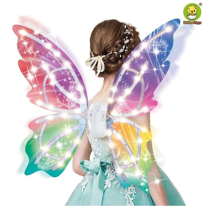 Ailes de papillon lumineuses pour filles : ailes mobiles électriques