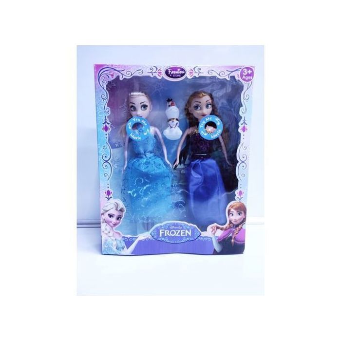 Ensemble de 2 Poupées Frozen Anna et Elsa, pour des jeux de rôle magiques