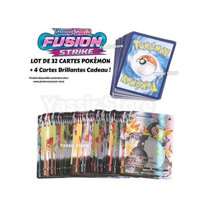 Lot de 36 Cartes Pokémon FUSION STRIKE : un jeu de cartes avec des cartes brillantes