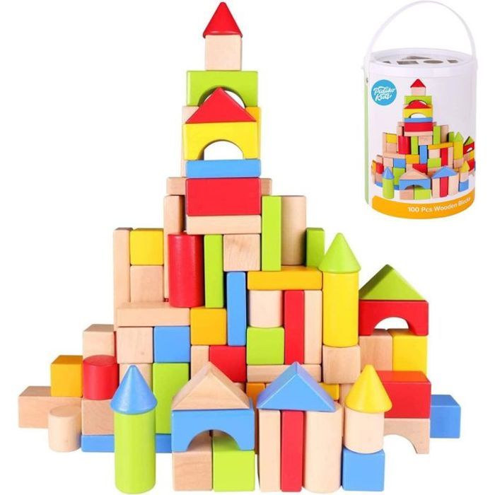 Blocs de construction en bois : 100 pièces pour des heures de jeu