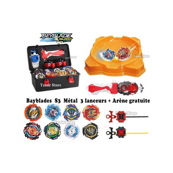 Beyblade 8 pièces avec 3 lanceurs et Arène gratuite : pour des combats épiques