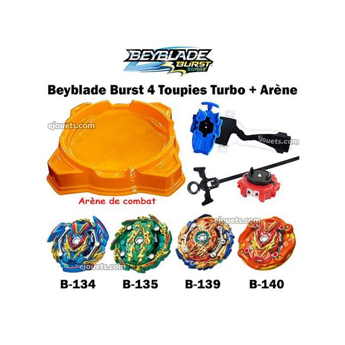 Lot de 4 toupies Beyblade Burst RARE avec arène de combat
