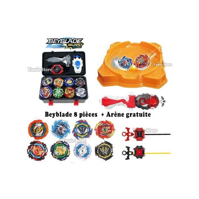Set de 8 Beyblades Burst Evolution Metal avec 2 lanceurs et arène