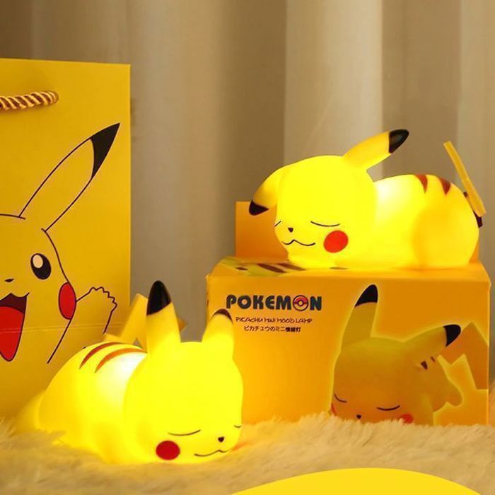 Lampe de chevet - Pokémon - Pikachu - LED - Jaune - Non toxique