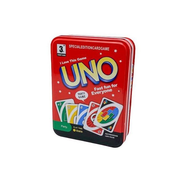 Uno - cartes à jouer uno dans une boîte en métal