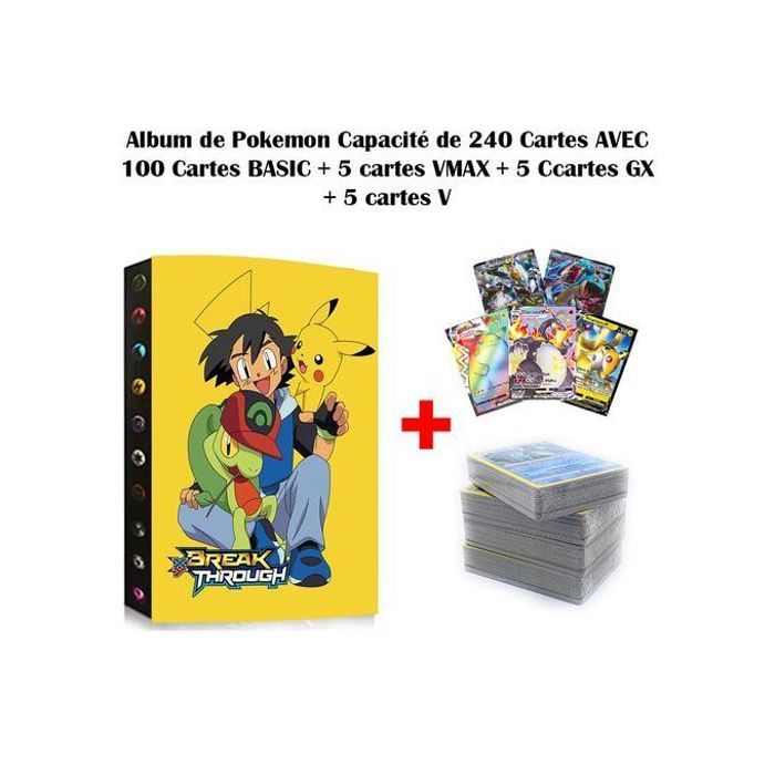 Album de pokemon (240 cartes + 100 cartes + 5 vmax + 5 gx)