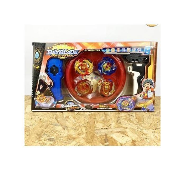 Beyblade brust attack (4 beyblade + 2 lanceurs + arène)