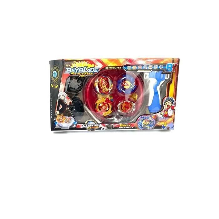 Beyblade brust attack - 4 beyblade + 2 lanceurs + arène de combat