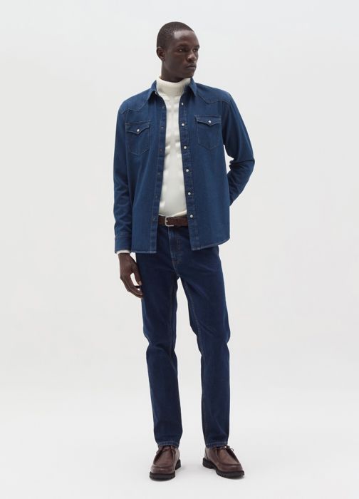 Chemise cowboy en jean - Dark Wash