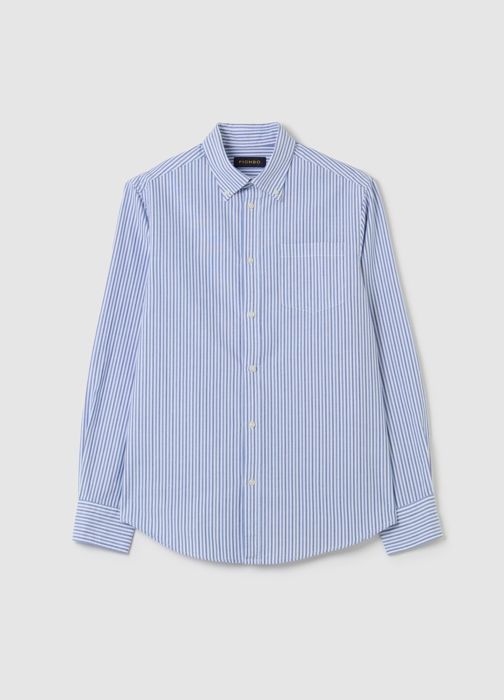Chemise Regular Fit en coton Oxford rayé - White/Blue