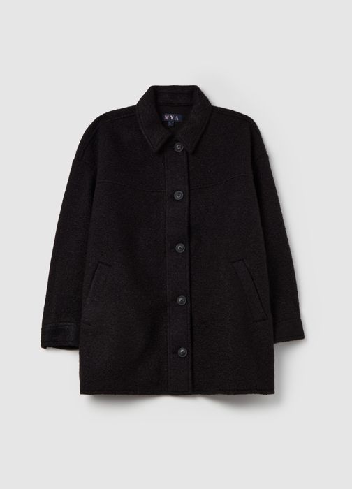 Manteau oversize à simple boutonnage - Black
