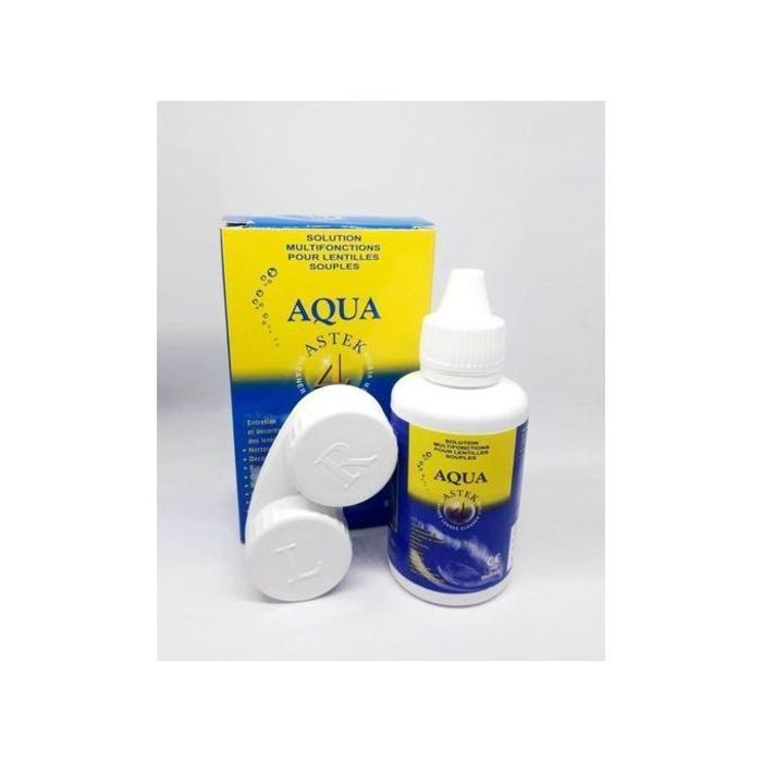 Solution Lentilles 60ml + Porte-Lentilles - Nettoie, hydrate lentilles souples