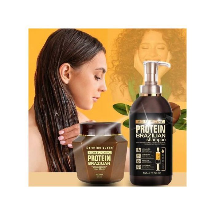 Pack Keratine Queen : Shampoing + Masque Soin de cheveux sans sulfate
