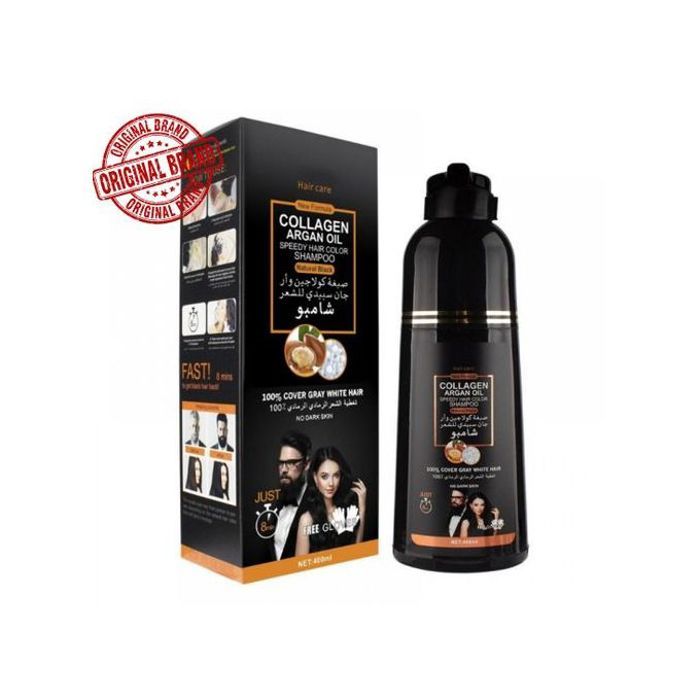 Shampoing Colorant Noir Disaar - Collagène & Huile d'Argan - 400ml