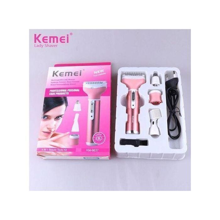 Tondeuse rasoir Kemei 4 en 1 pour épilation visage, aisselles, corps et bikini