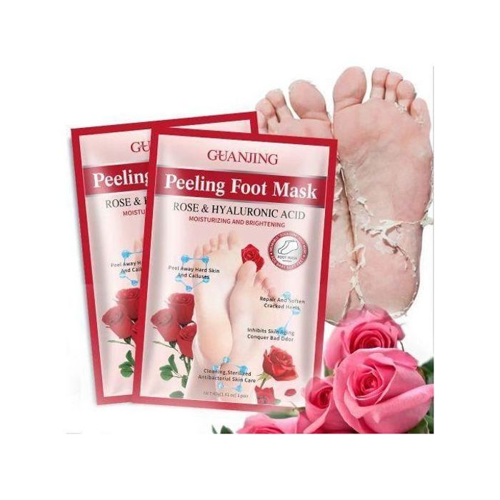 Masque pour les pieds Guanjing : enlève les peaux mortes, éclaircit et hydrate les pieds.
