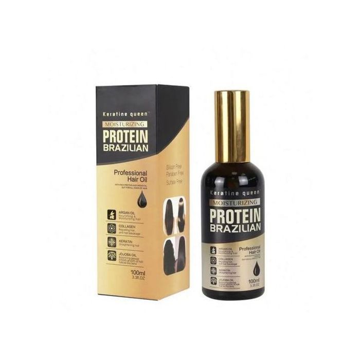 Huile capillaire anti-chute à la kératine brésilienne Keratine Queen (100 ml)