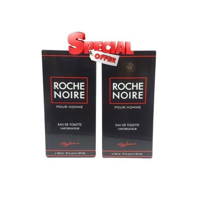 Eau de Toilette Azbane 2 Pièces Roche Noir - 100ml - Un parfum frais, sensuel et électrique pour l'homme moderne.