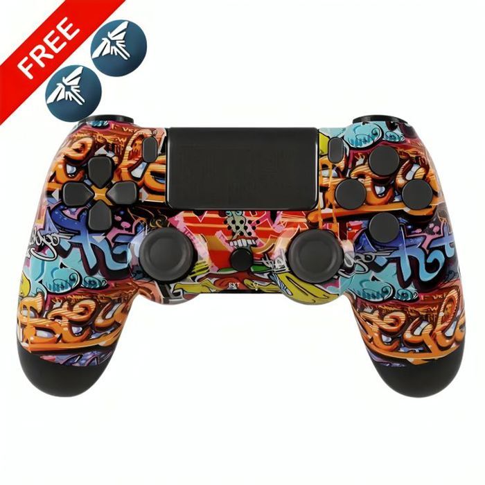 Manette de jeu - PS4 - Colorée - Sans fil - Bluetooth - Vibration intégrée