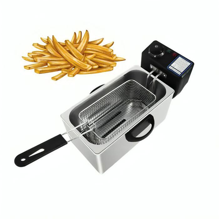 Friteuse électrique mini à réservoir unique de 4 litres en acier inoxydable