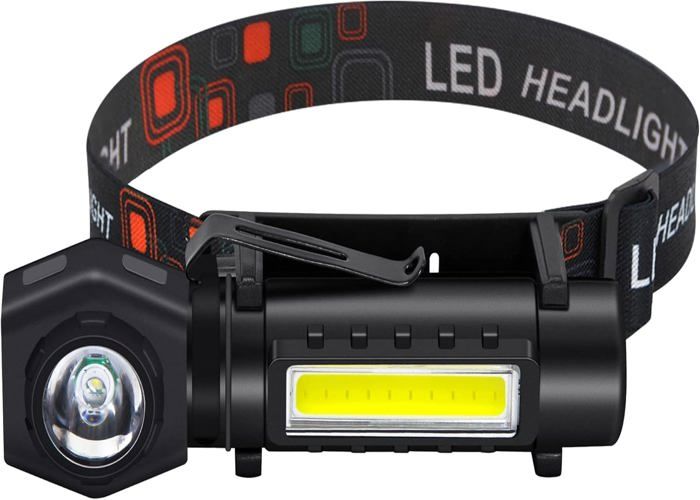 Lampe frontale LED, lampe frontale de course super lumineuse rechargeable avec 3 modes d'éclairage,