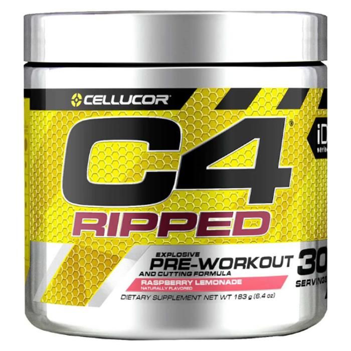 C4 Ripped 192 g Raspberry Lemonade - Pre-workout, Citrulline, Vitamine B6, Tyrosine & Caféine